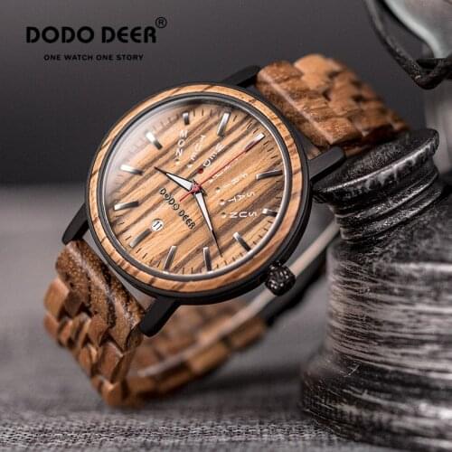 DODO DEER Wooden Watches For Men Weekly Calendar Luminous мужские часы Retro Mans Business Male Best Gifts Dropshipping