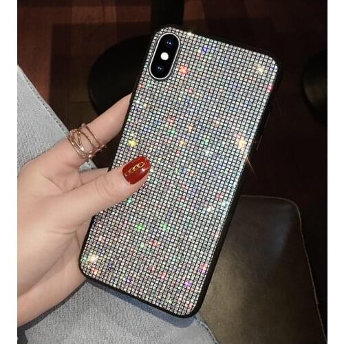 Bling Glitter Diamond lattice Case For OPPO Realme X XT A3S A5S A59 A77 A73 A79 A83 Cover for OPPO A9 2020 A31 A52 A91 R9 R17