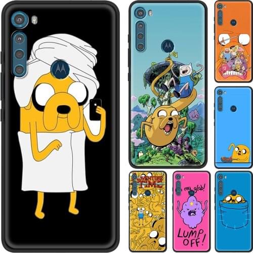 Phone Case For Moto One Fusion G9 G8 Play Plus G10 Power G30 E6s One Hyper G Stylus Edge G60 Black Coque Adventure Time anime