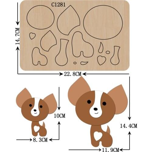 New DOG Wooden die Scrapbooking C-1281 Cutting Dies Multiple sizes