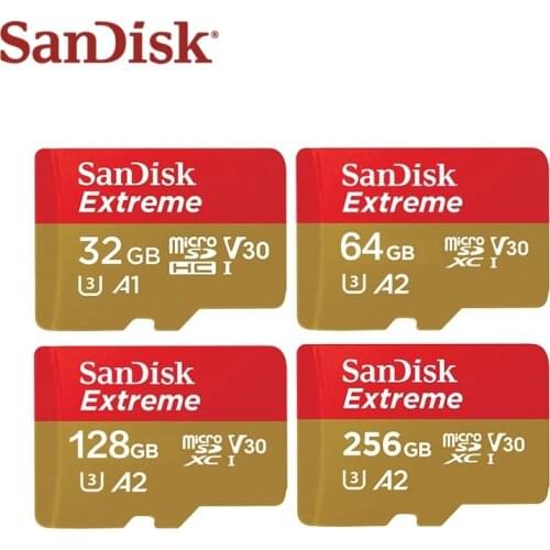SanDisk Extreme&Ultra Micro SD Card UHS-I 64gb 128gb 256gb microSDXC C10 U3 V30 A2 32GB microSDHC A1 TF Card for Smartphone