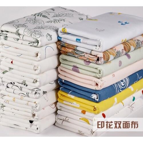 Stretchy knitted jersey fabric by Cute printed cartoon knitted cotton fabric DIY baby clothing fabric 50x180cm