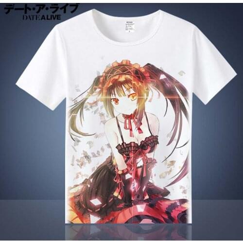 Date A Live Cosplay T Shirt Cartoon Himekawa Yoshino Tokisaki Kurumi Printed Summer T-Shirt Women/Men Graphic Top Tee Costume