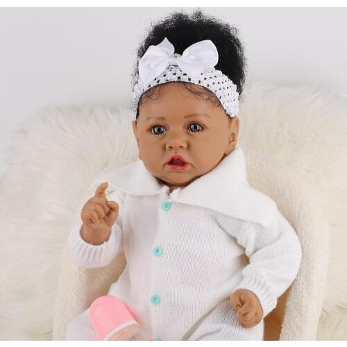 Hoomai Handmade Black skin Realistic Reborn Baby Dolls Soft Body For Kids Christmas Gift Best Playmates