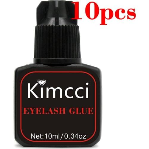 Kimcci 10ml 10pcs/lot Eyelash Extension Glue 3Second Fast Drying Eyelashes Glue Pro Lash Glue Black Adhesive Retention 5-7 weeks