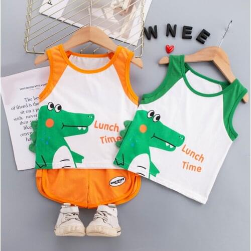 Summer Kids Baby Boys Girls Sets Sleeveless Lovely Tops+shorts Casual Wear Outfits Set Vestidos De Verano Fashion Baby Clothes