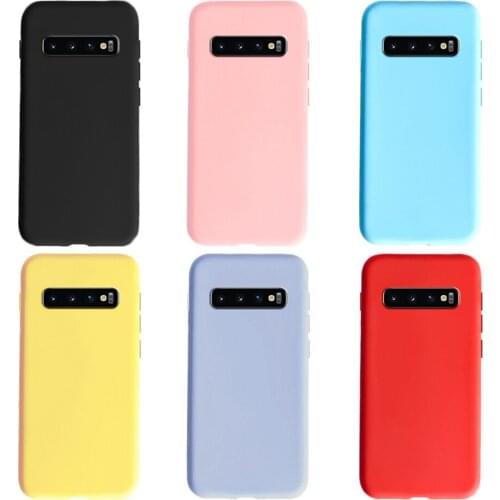 Cute Candy Color Phone Case For Samsung Galaxy S10 Back Cover Soft Silicone Coque For Samsung S10 Plus S10E S10Lite Funda Bumper