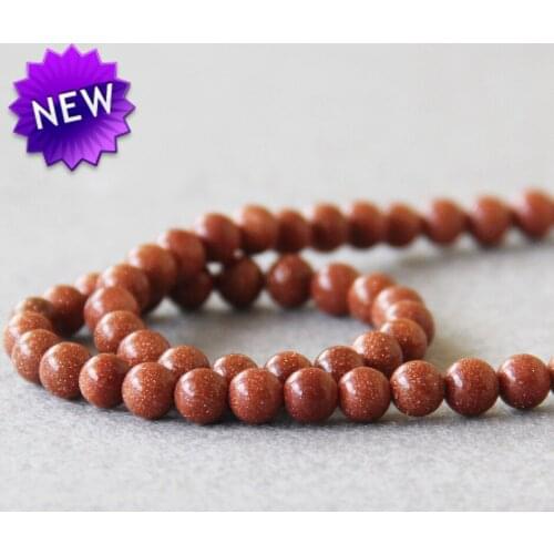 Min Order1)6mm Fashion New Gold Sand Stone Beads chalcedony beads Round shape Beads 15" Jewelry making design wholesale