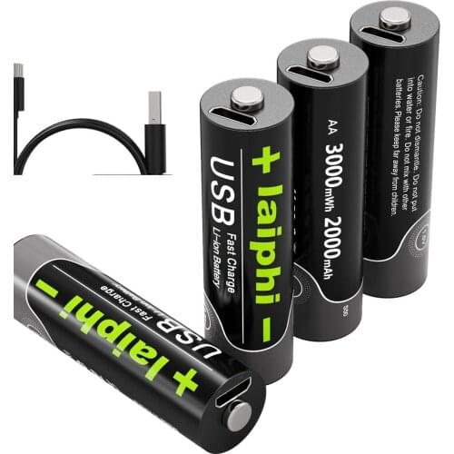 Powerful AA 1.5V 2775 mWh battery Quick charge USB AA polymer battery