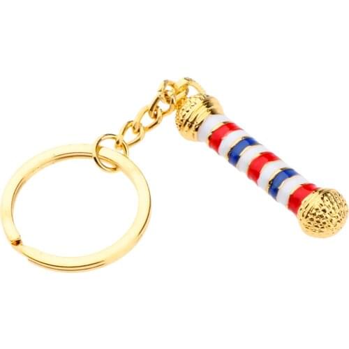 Women Men Fashion Barber Pole Keychain Hairdresser Stylist Jewelry Pendants