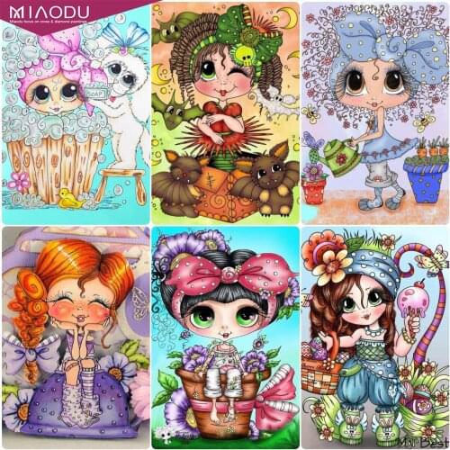5D Diamond Painting Cartoon Big Eyes Girl Cross Stitch Kit Embroidery Handicraft Abstract Art Full Drill Mosaic Resin Home Decor
