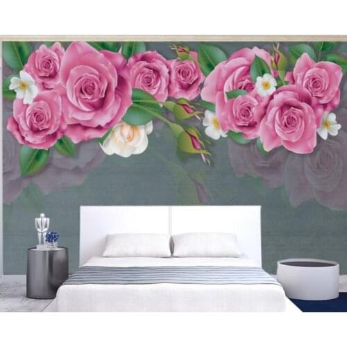 3D rose oil painting texture European style 3d wallpaper mural papel DE parede for bedroom living room TV sofa wall kitchen cafe