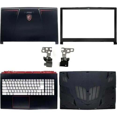 New portable lcd back cover/front frame/hinges/hinges cover/handrest/bottom case for msi ge63 ge63vr 3077c1a213hg017 3076p5a211