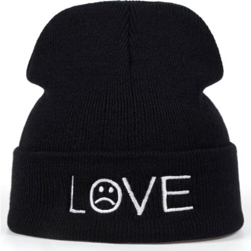 2018 new Brand love Pattern Hat Women Knitted Winter Hat Fashion Skullies Beanies men Wool Winter Cap Thicker Caps