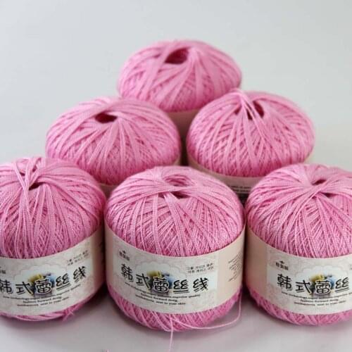 New Soft 6ballsx50g Hand Cotton Lace Wool Yarn Crochet Shawl Scarf Knitting 16102 HotPink