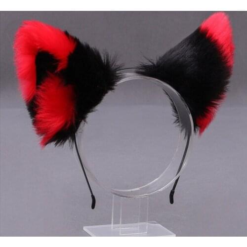 Plush Faux Fur Animal Ears Hair Hoop Women Girls Fashion Cosplay Party Hairband Handmade Hair Accessories Cute Cat Ears Headband