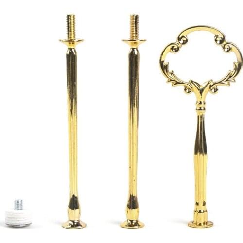 Wholesale Metal Gold White Silver Party Fruit Dessert Decorating Wedding Tool 3 Tier Cake Stand Fitting