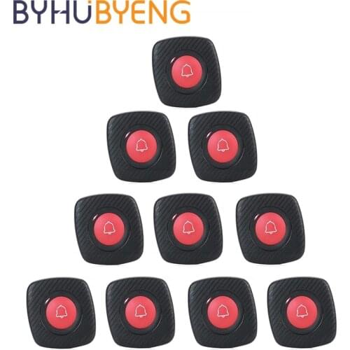 BYHUBYENG 10Pcs Disability Emergency Call Restaurant Service Calling Paging System Pager Waterproof Wireless Waiter Button