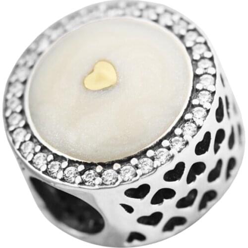 Fits for Pandora Bracelets Precious Heart Silver Beads with Silver Enamel 100% 925 Sterling Silver Jewelry Charms Free Shipping