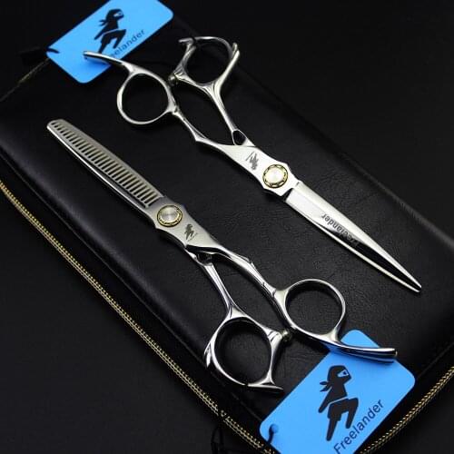 Freelander Japan 440C professional 6 inch hair scissors hairdressing tool barber scissors hair cutting shears thinning scissors