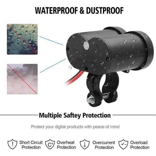 Motorcycle USB Charger Cigarette Lighter Socket CS-313G1 Universal with Switch Easily Installation Personal Car Elements