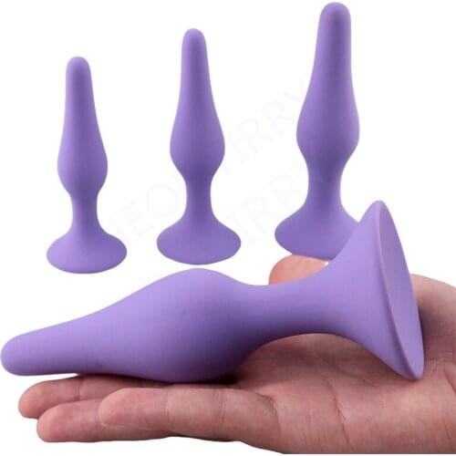 S/M/L/XL Comfortable Silicone Anal Plug Suction Cup Beads Butt Plug Anus Dilator No Vibrator Sex Toys for Men Women Adult Games