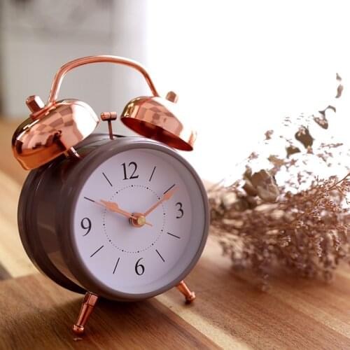 Retro Metal Alarm Clock Simple Bedside Manual Modern Kids Luminous Student Morning Gets Up Vintage Despertador Table Clock E6