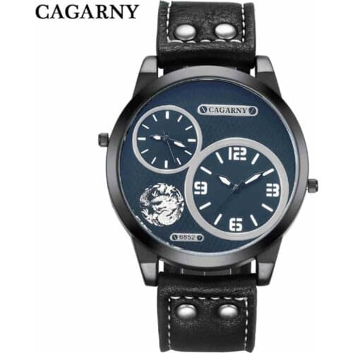 CAGARNY Luxury Men Fashion Casual Watch Sports Men Multiple Time Zone Military Quartz Wristwatch reloj hombre Relogio Masculino