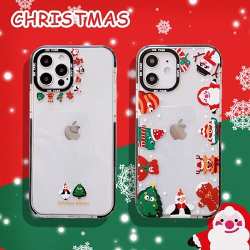 Christmas snowman gift kawaii japanese Phone Case For iPhone 12 11 Pro Max Xr Xs Max 7 8 Plus 12 mini 7Plus case Cute soft cover