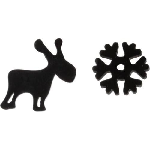 Cute Deer Animal Stud Earrings Small Snow Earing for Girls Kid Stainless Steel Christmas Jewelry Asymmetry Earing pendientes