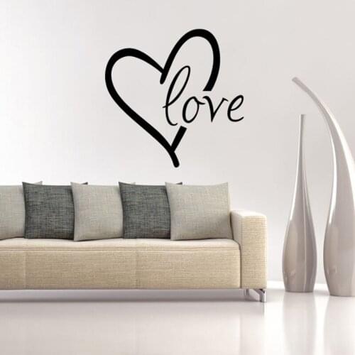 Vinyl Art Removable Poster Mural Big Heart Love Wall Sticker Beauty Ornament Decoration For Livingroom Decor LX111