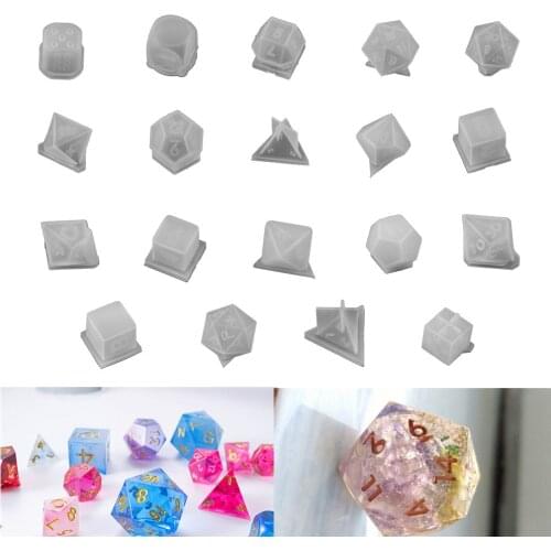 19 Style Dice Shape Silicone Molds Cuboid Dice Moulds for Resin Decorative DIY Carfts UV Epoxy Resin Mold Jewelry Making Tools