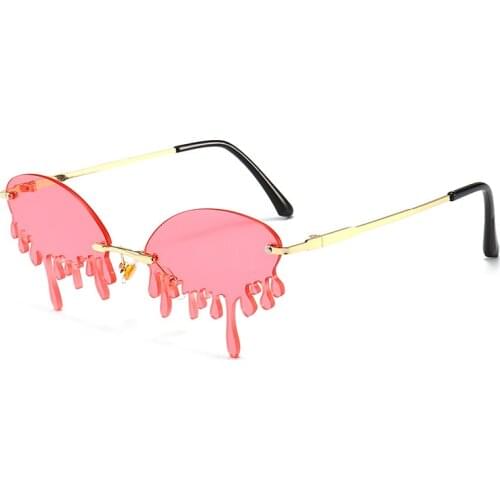 2020 New Tears Shape Rimless Sunglasses Women Men fashion Vintage Unique Sunglasses Female Gafas Shades UV400 Oculos Feminino