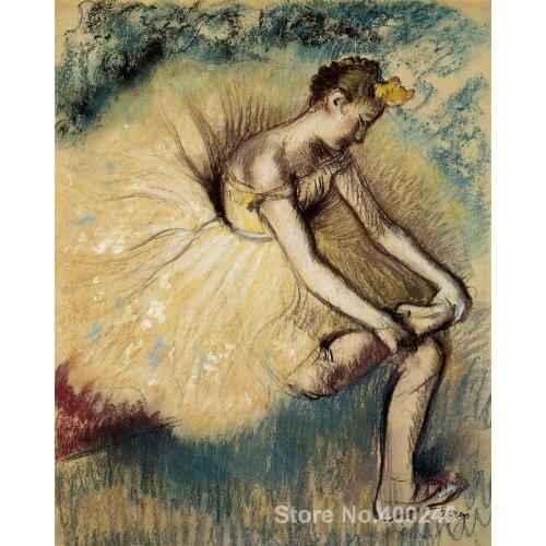Dancer Putting on Her Slipper Edgar Degas painting Classical art Hand painted High quality