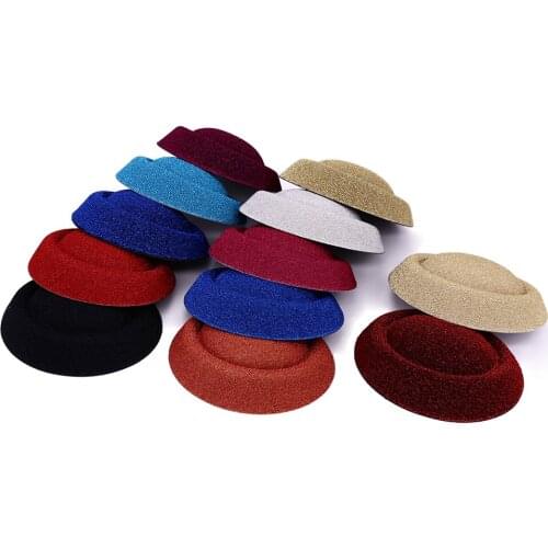 16*13.5*3.5CM bilingbiling fascinator millinery base mini top hats glitter hats fascinator hats base DIY hair 2piece/lot