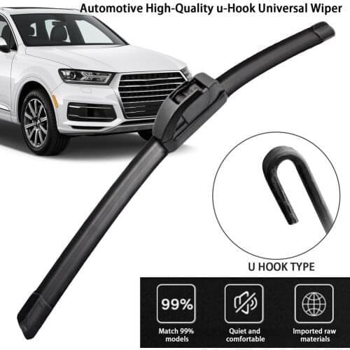 Universal Soft Rubber Car Wipers 16" 18" 20" 22" 24" 26" Car Windshield Wiper Bladeless Wiper U-Shaped Hook Wiper