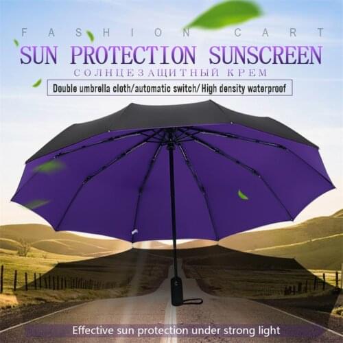 Windproof Double Automatic Folding Umbrella Female Male Ten-Bone Car Luxury Large Business Umbrella Reinforced Umbrella