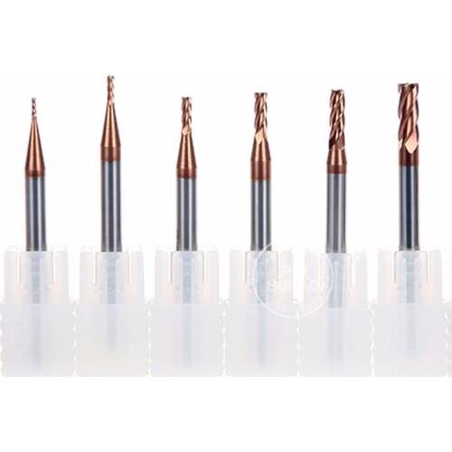 4mm SHK 1,1.5,2,2.5,3,4mm CED HRC55 tungsten solid carbide end mill for CNC milling machine