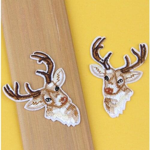 Sewing Christmas Elk Deer Embroidered Patches Sew Iron On Badges For Clothes DIY Appliques Craft Decoration Stickers