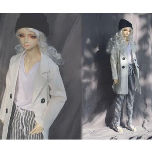 D01-P613 Doll handmade clothes 1/4 1/3 uncle MSD SSDF SD doll Accessories Double-breasted trench coat striped pants suit