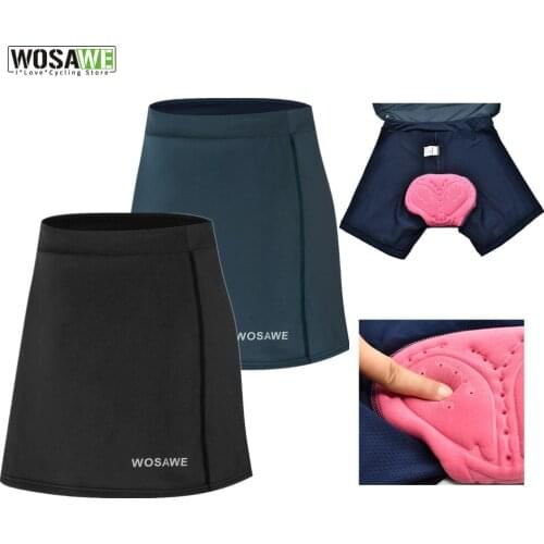 Womens Cycling Skirts Shorts with Gel Padded Gel Black Underpant Bicycle Underwear Ladies skirt Clothes Downhill Shorts