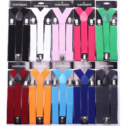 Women MenS Shirt Suspenders For Trousers Pants Holder Braces Wedding Suspender Straps Gallus Adjustable 3.5cm 3 Clip-on Elastic