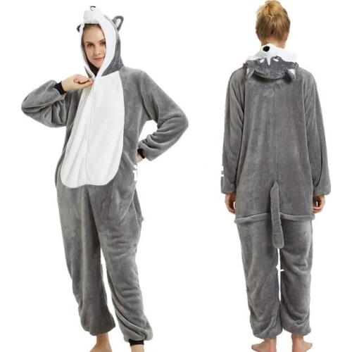 Halloween Adult Kigurumi Anime Women Costumes Cosplay Cartoon Animal Sleepwear Stitch Unicorn Pokemon Winter Warm Hooded 2020