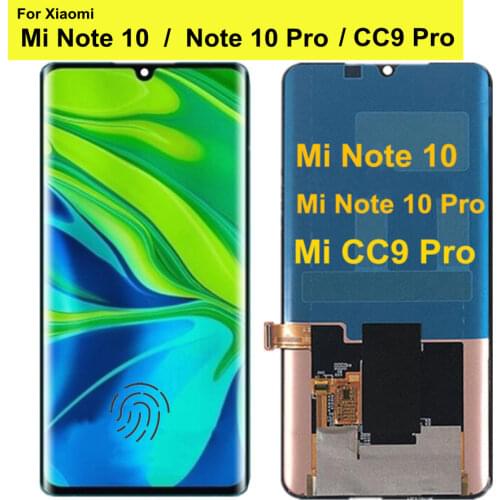 6.47" Super AMOLED For Xiaomi MI Note 10 mi note10 Pro LCD Display Touch Screen Digitizer Assembly for Mi CC9 Pro CC9Pro lcd