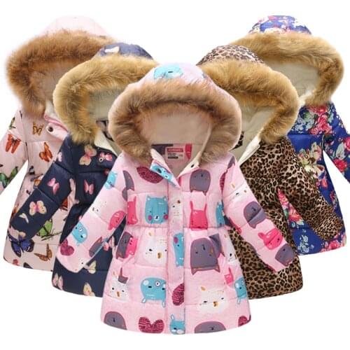 35 Colors Winter Children Coat Baby Girl Boys Kids Warm Fashion Cute Jacket Printed Children Outerwear Christmas Jacket For Kids