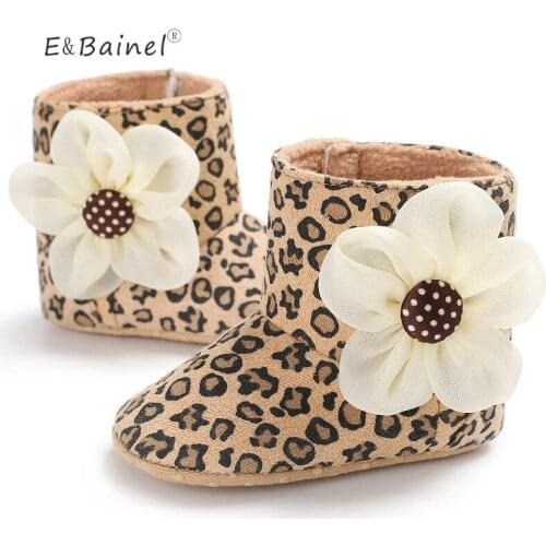 0-18Months Baby Boot Winter Warm Girls Snow Boots Leopard Soft Sole Newborn Baby Girl Shoes Infant Toddler Baby First Walkers