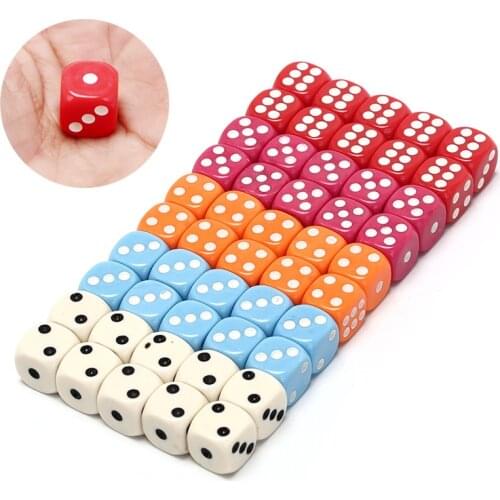 10Pcs Dice Games Party Gambling Game Six Sided Spot Fun Board Game Dices 14mm