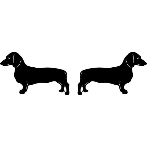 12.7*3.8CM Dachshund Dog (Left & Right) Vinyl Decal Cute Car Stickers Car Styling Bumper Decoration Black/Silver S1-1288