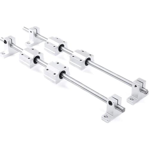 2pcs Chrome Linear Rail Shaft 300x8mm With SK8 SCS8UU Guide Support Bearing Block Slip Motor For DIY CNC Routers Mills Lathes