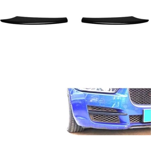 AU05 -Car Glossy Black Front Bumper Lower Grille Frame Fog Light Lamp Eyebrow Decoration Strips Trim for Jaguar XEL 2018 2019